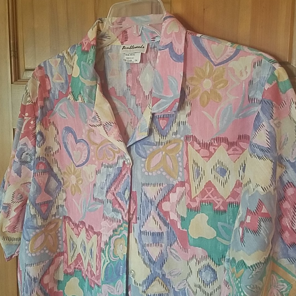 Light & colorful women's summertime shirt Tumbleweeds size 2X